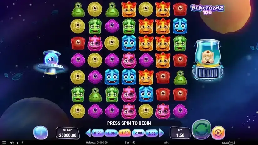 Reactoonz 100 slot screenshot 