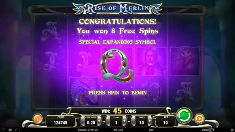 Rise of Merlin slot screenshot 3