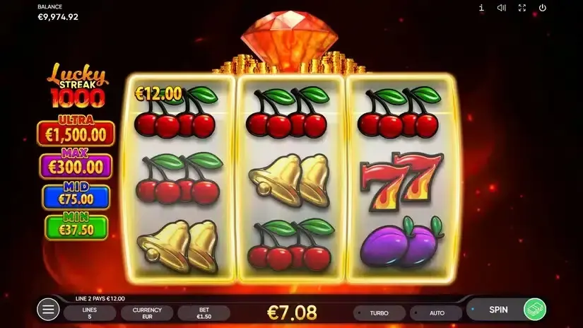 Lucky Streak 1000 slot screenshot 2