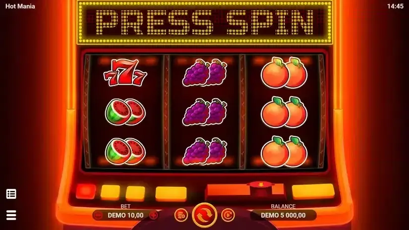 Hot Mania slot screenshot 