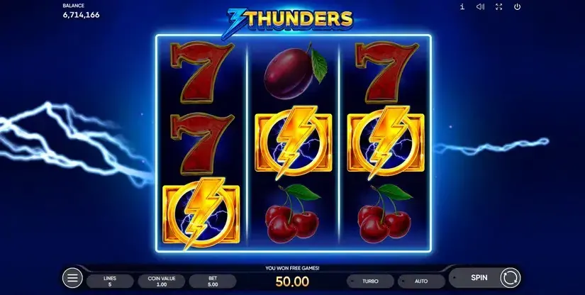 3 Thunders slot screenshot 1