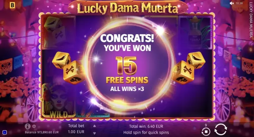 Lucky Dama Muerta slot screenshot 10