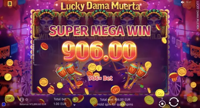 Lucky Dama Muerta slot screenshot 9