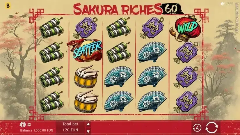 Sakura Riches 60 slot screenshot 