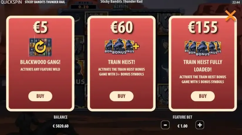 Sticky Bandits Thunder Rail slot screenshot 6