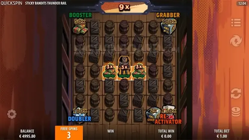 Sticky Bandits Thunder Rail slot screenshot 2