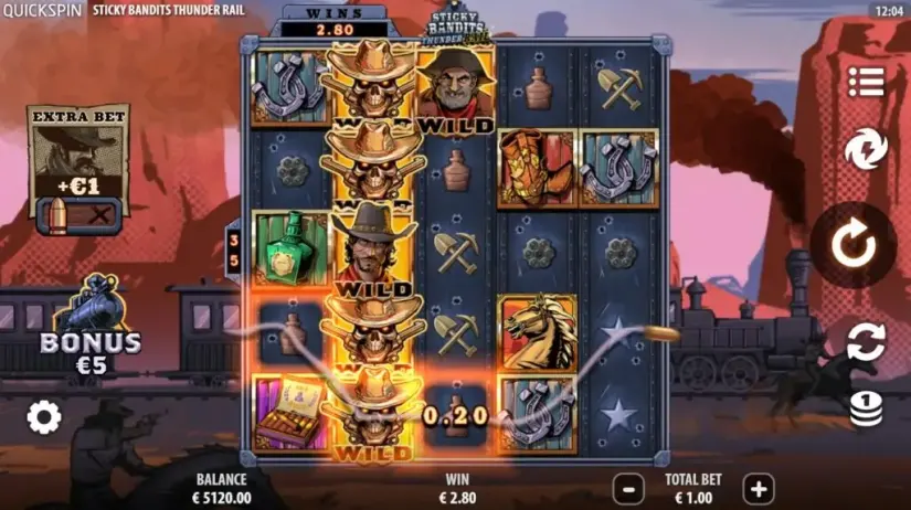 Sticky Bandits Thunder Rail slot screenshot 8