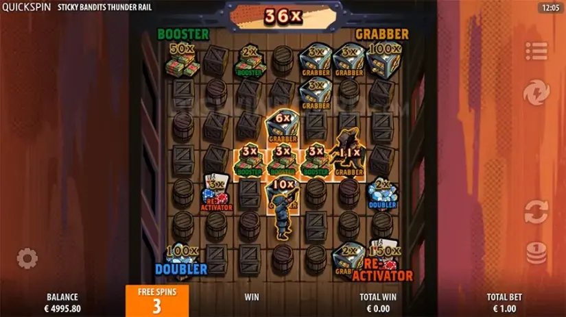 Sticky Bandits Thunder Rail slot screenshot 3