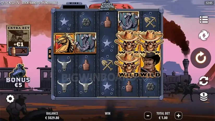 Sticky Bandits Thunder Rail slot screenshot 