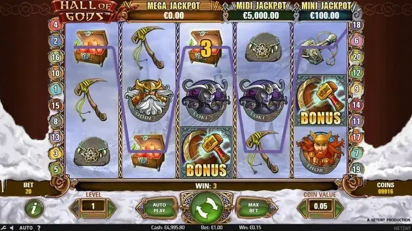 Hall of Gods slot screenshot 3