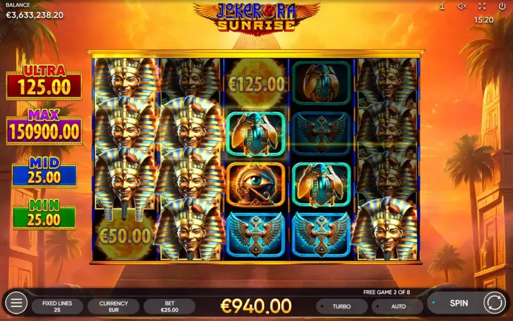 Joker Ra: Sunrise slot screenshot 8