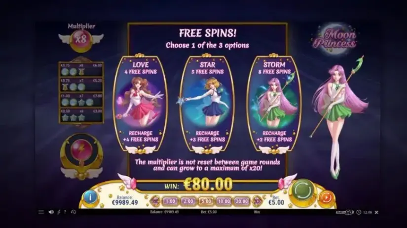Moon Princess slot screenshot 3