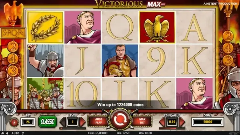 Victorious slot screenshot 