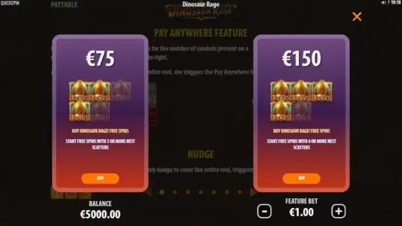 Dinosaur Rage slot screenshot 3