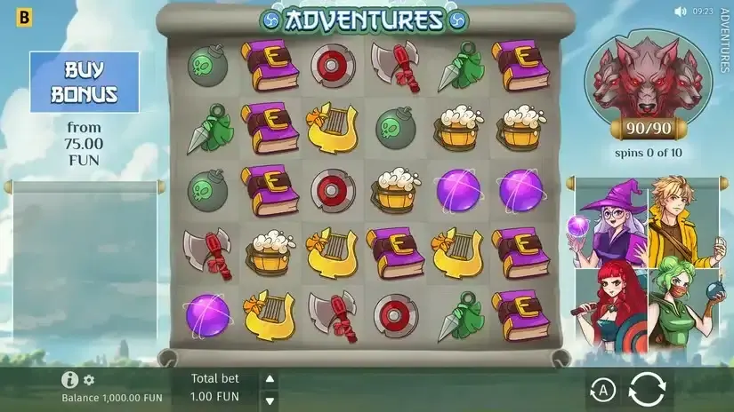 Adventures slot screenshot 