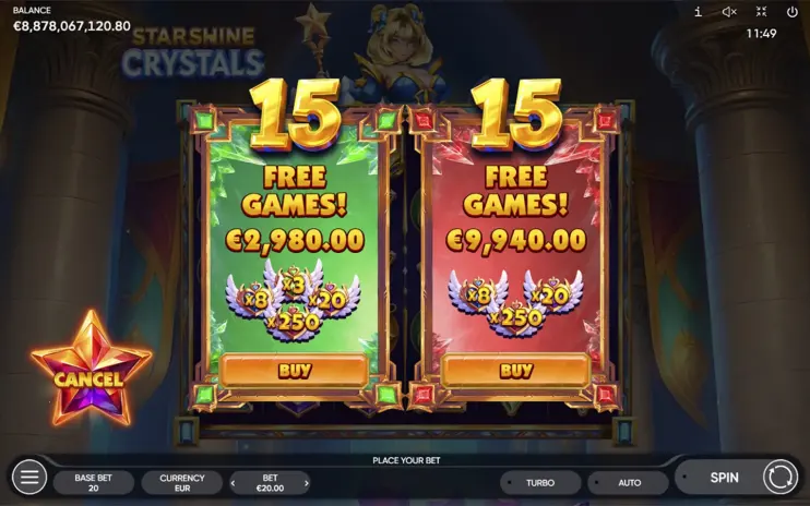 Starshine Crystals slot screenshot 8