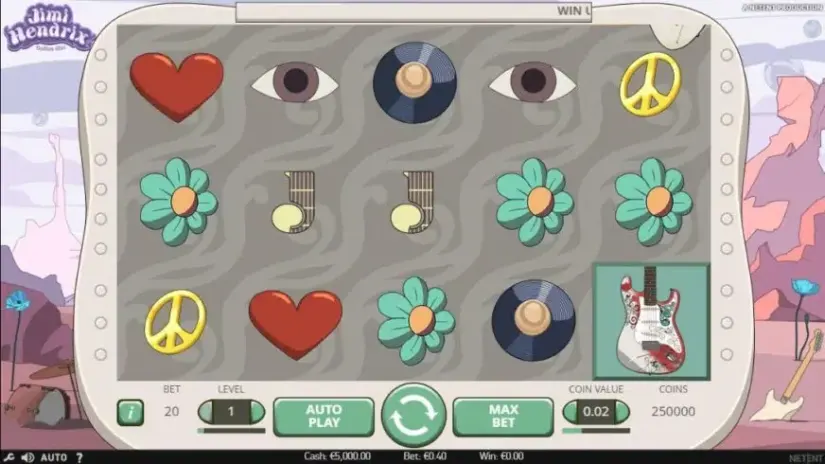 Jimi Hendrix slot screenshot 