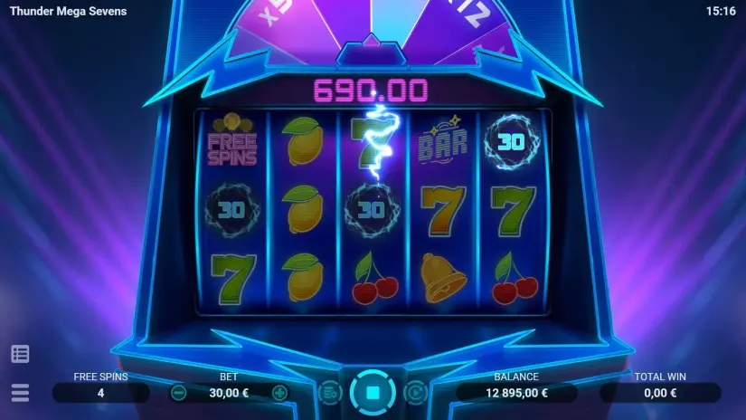 Thunder Mega Sevens slot screenshot 5