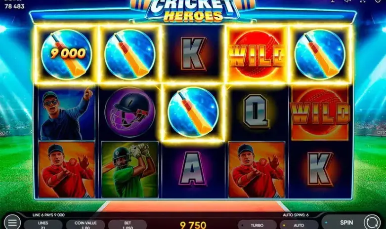 Cricket Heroes slot screenshot 8