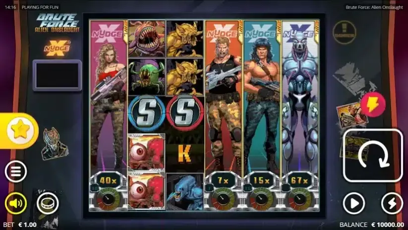 Brute Force Alien Onslaught slot screenshot 