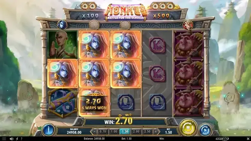 Monkey: Battle for the Scrolls slot screenshot 5