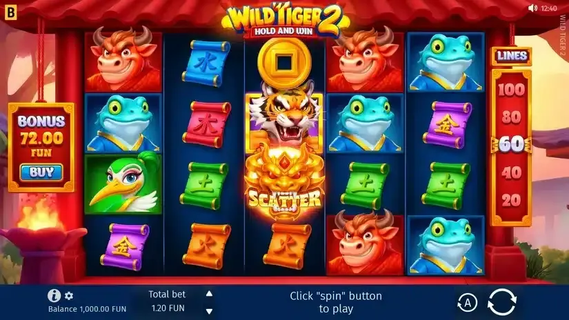Wild Tiger 2 slot screenshot 