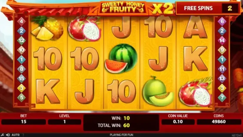 Sweety Honey Fruity slot screenshot 