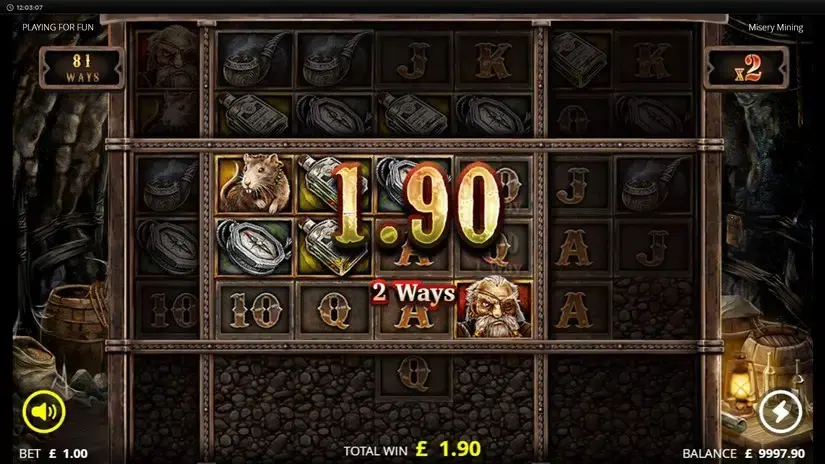 Misery Mining slot screenshot 2