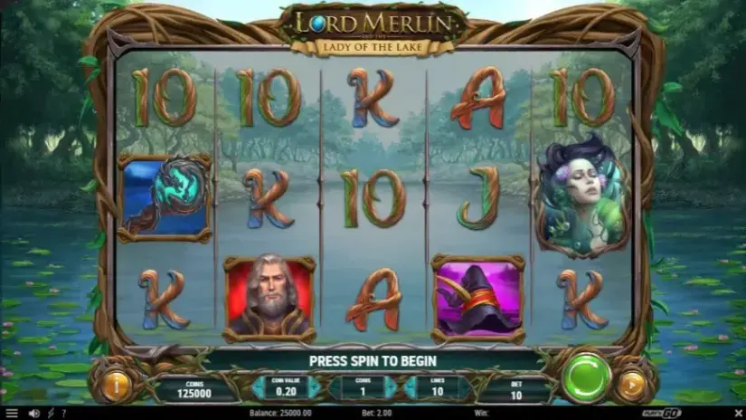 Lord Merlin and the Lady of the Lake slot screenshot 