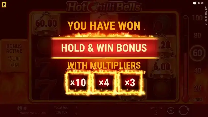Hot Chilli Bells slot screenshot 3