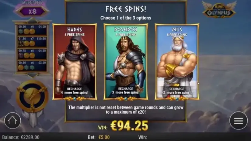 Rise Of Olympus slot screenshot 