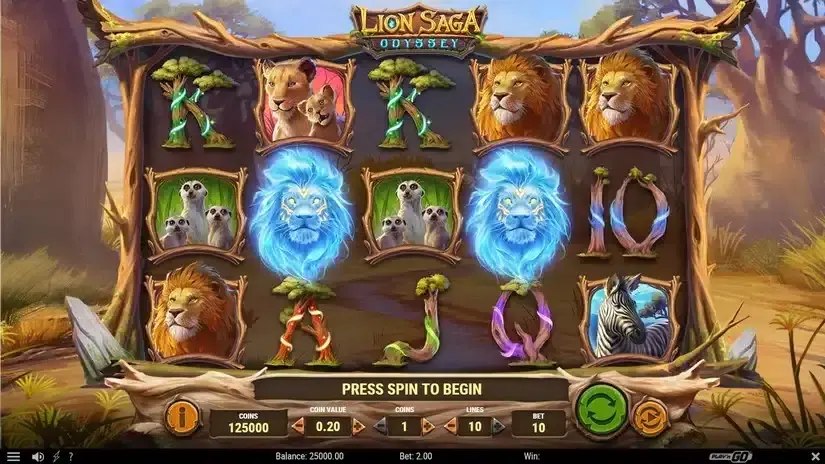 Lion Saga Odyssey slot screenshot 