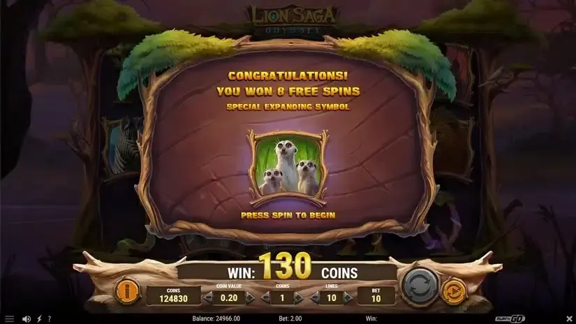 Lion Saga Odyssey slot screenshot 4