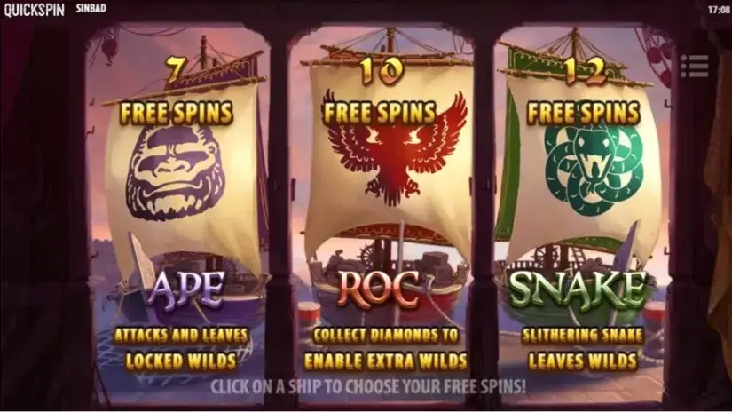 Sinbad slot screenshot 2