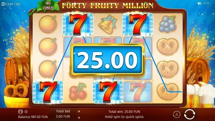 Forty Fruity Million slot screenshot 3