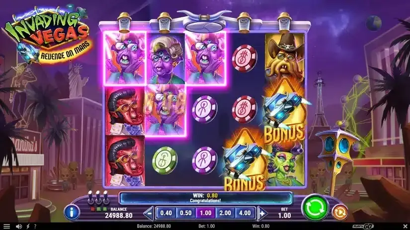 Invading Vegas Revenge on Mars slot screenshot 3