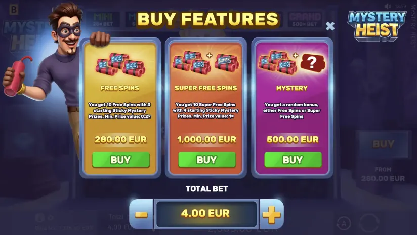 Mystery Heist slot screenshot 8