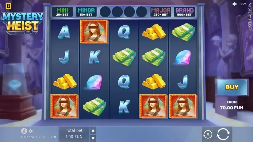 Mystery Heist slot screenshot 