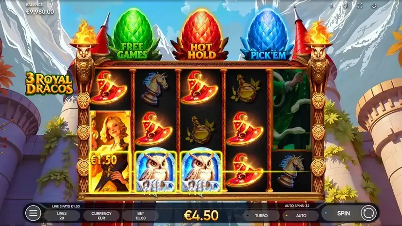 3 Royal Dracos slot screenshot 3