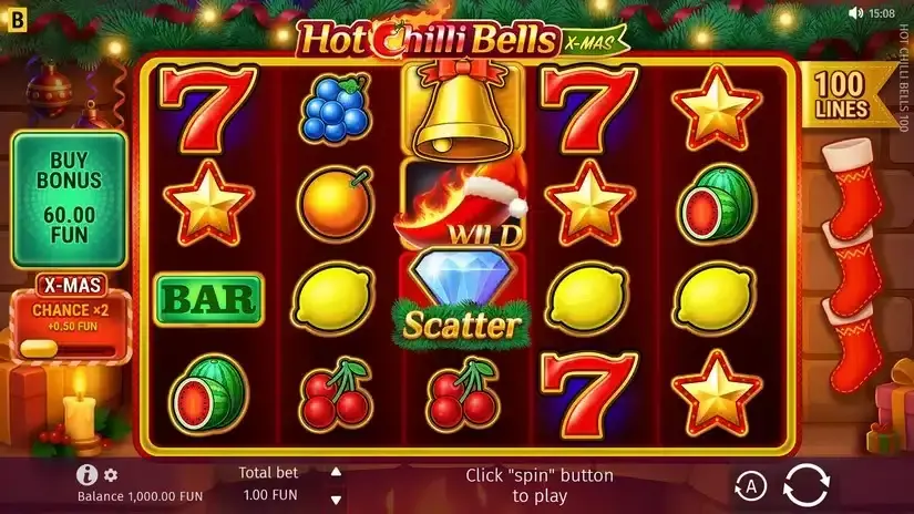 Hot Chilli Bells 100 slot screenshot 