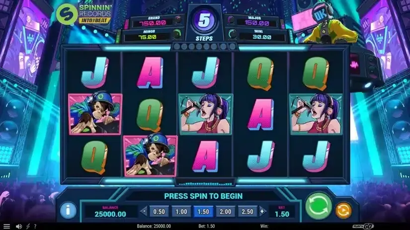 Spinnin’ Records Into the Beat slot screenshot 