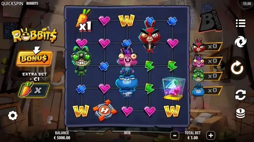 Robbits slot screenshot 