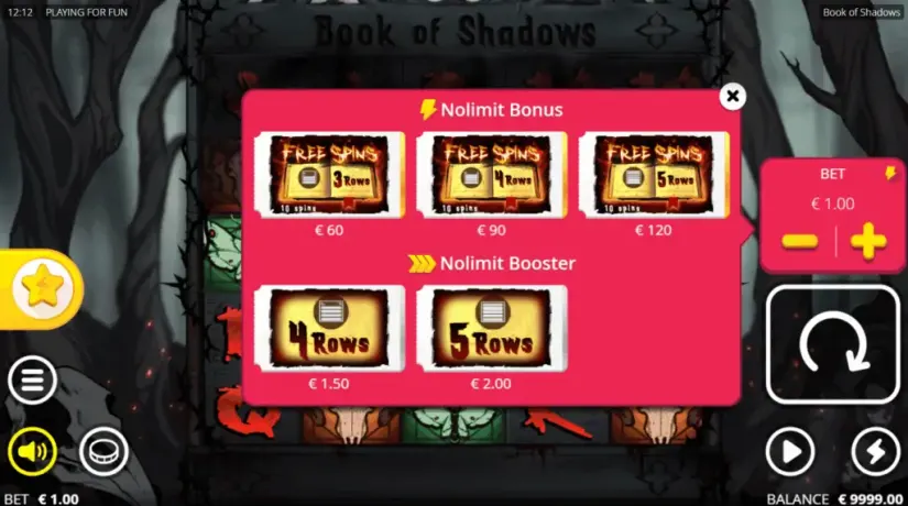 Book of Shadows slot screenshot 7