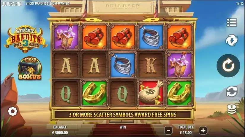 Sticky Bandits 3 Most Wanted slot screenshot 