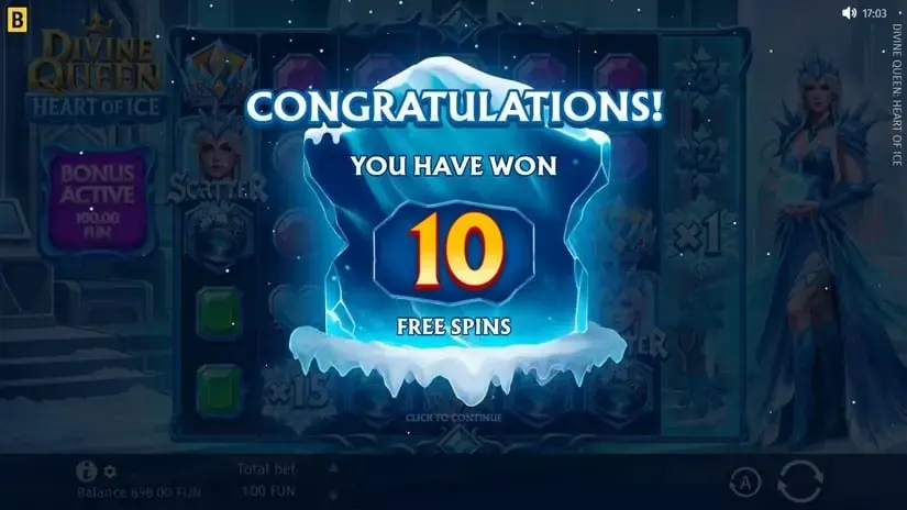 Divine Queen: Heart of Ice slot screenshot 3