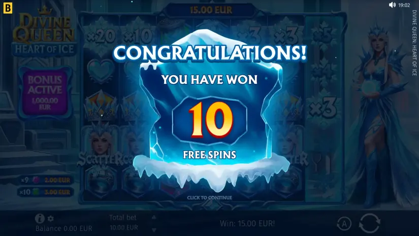 Divine Queen: Heart of Ice slot screenshot 10