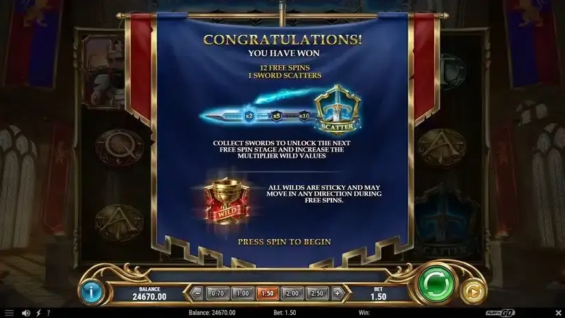 The Sword and the Grail Excalibur slot screenshot 3