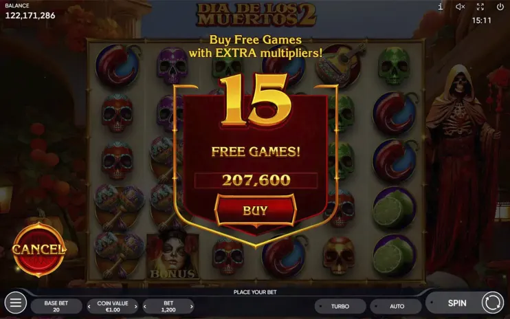 Dia de Los Muertos 2 slot screenshot 10