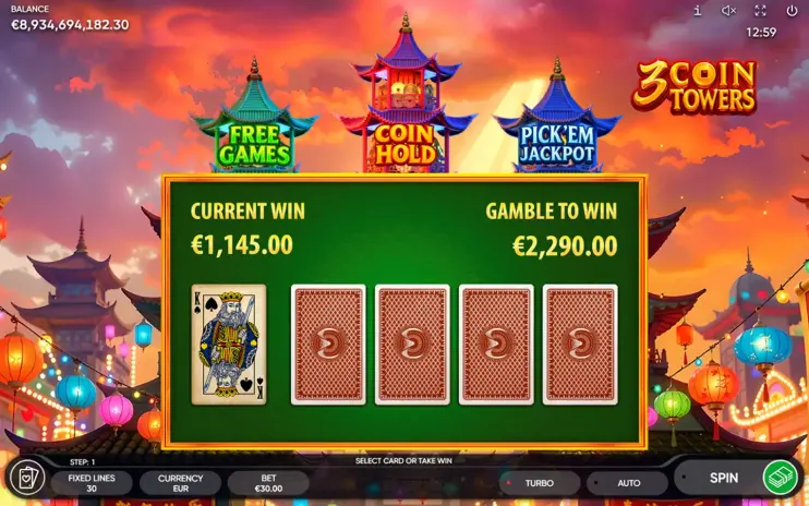 3 Coin Towers slot screenshot 9