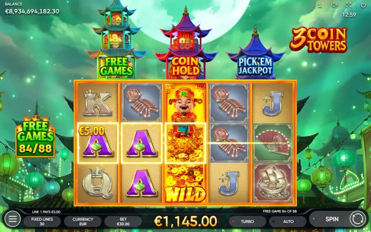 3 Coin Towers slot screenshot 8